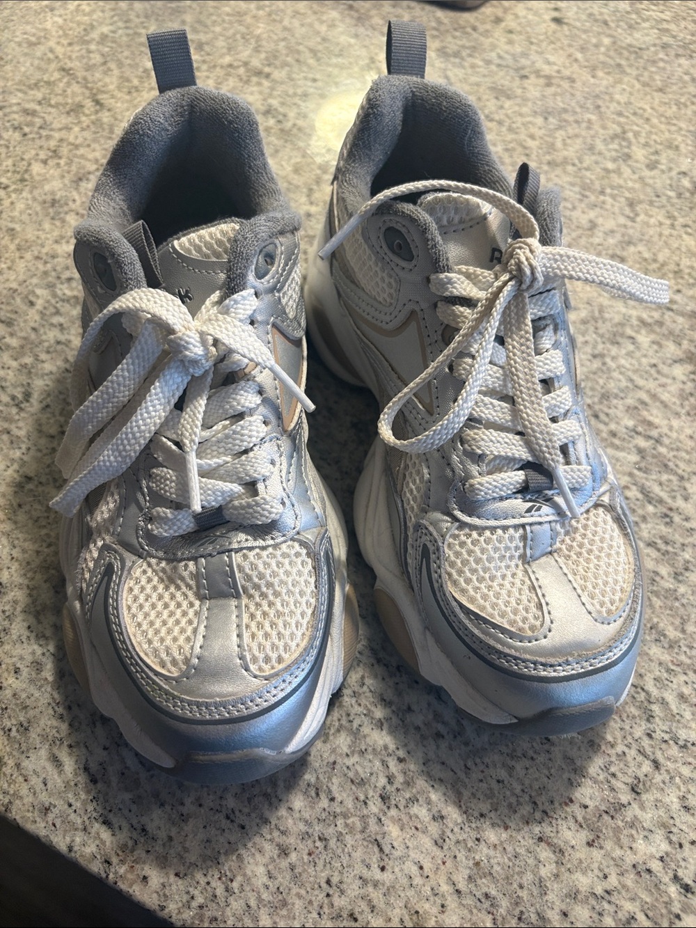 Reebok Women's White and Light Gray Athletic Sneakers